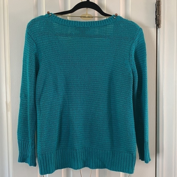 Evan-Picone Turquoise Blouse Size L #151 - Picture 4 of 8